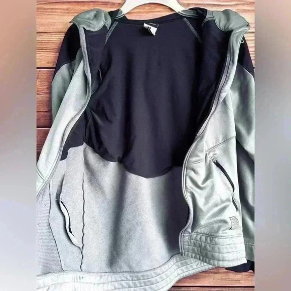 Nike Mens Black Gray Therma Fit Long Sleeve Hyper Elite Hooded Full Zip Jacket S - Picture 16 of 16